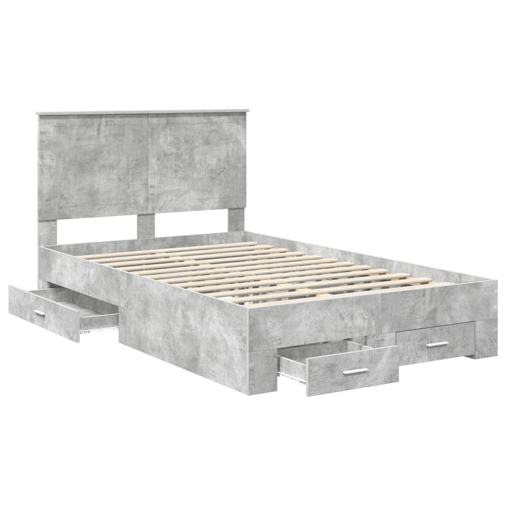 Sengestel med hovedgærde Beton Grå 120 x 190 cm Konstrueret træ