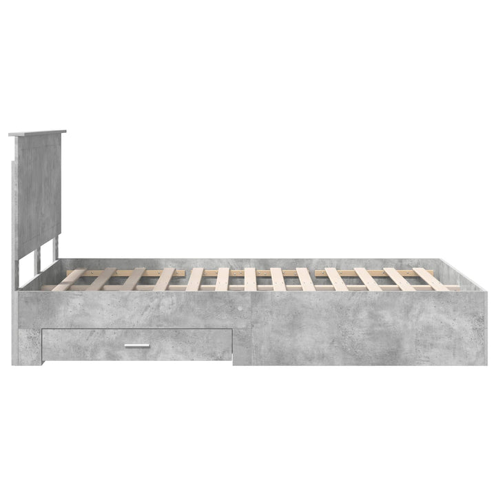 Sengestel med hovedgærde Beton Grå 120 x 190 cm Konstrueret træ