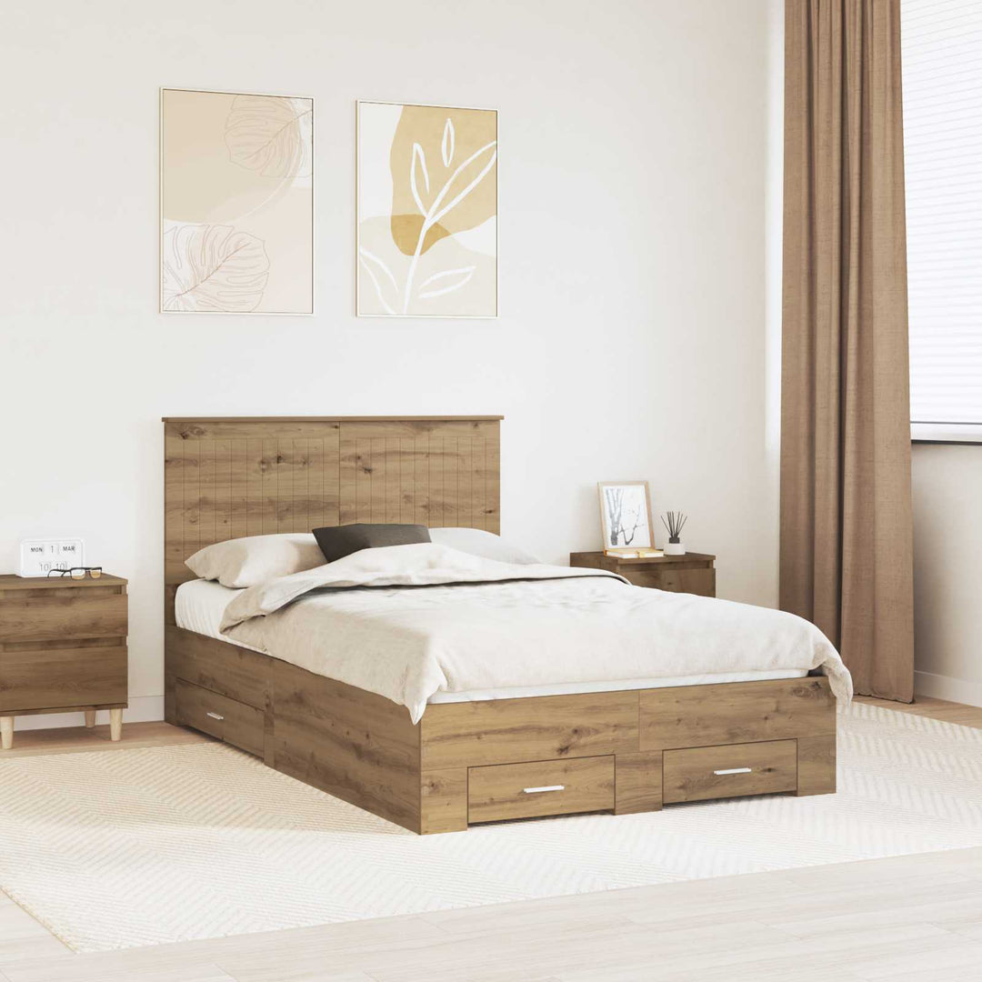 Sengestel Artisan Egetræ 120 x 190 cm Konstrueret træ