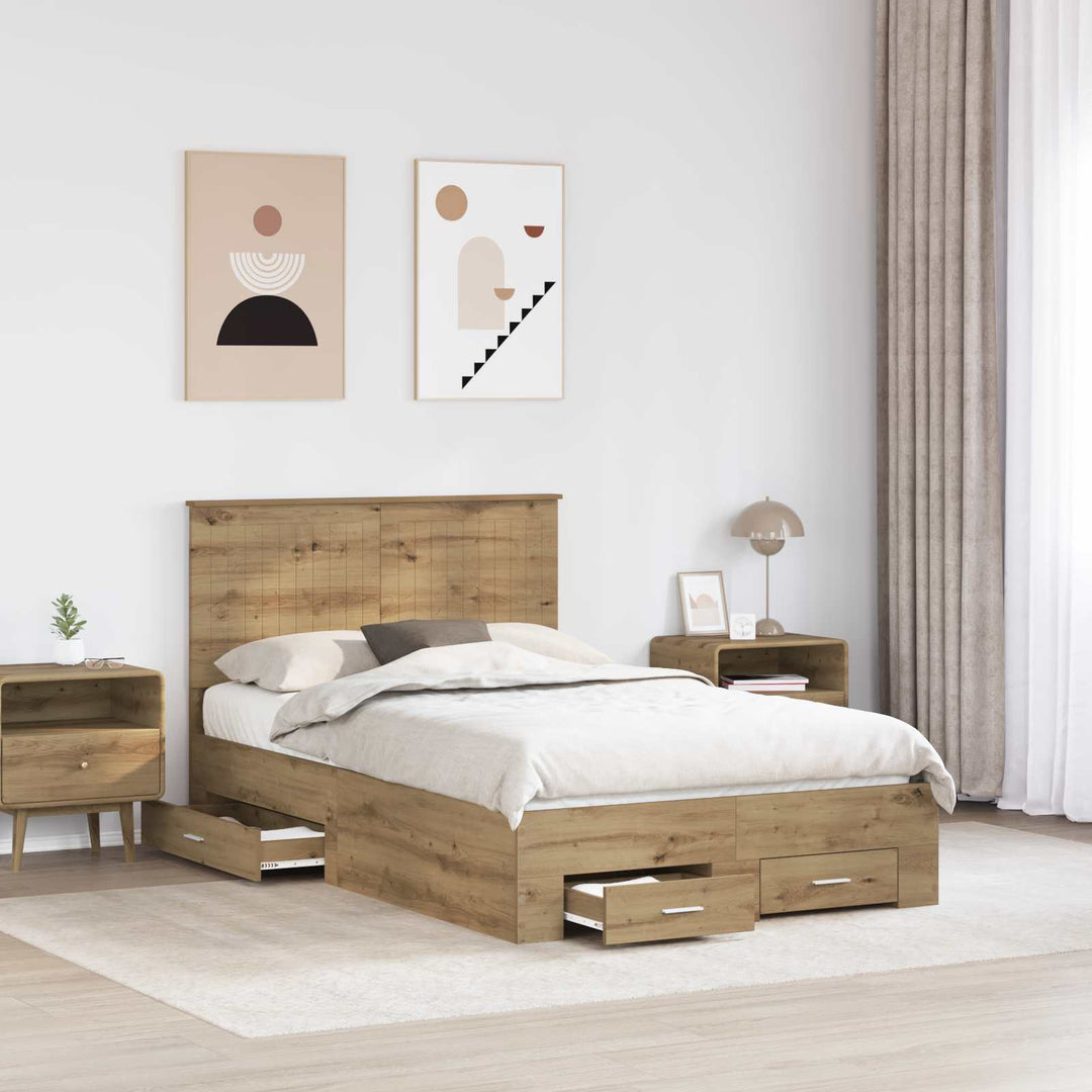 Sengestel Artisan Egetræ 120 x 190 cm Konstrueret træ