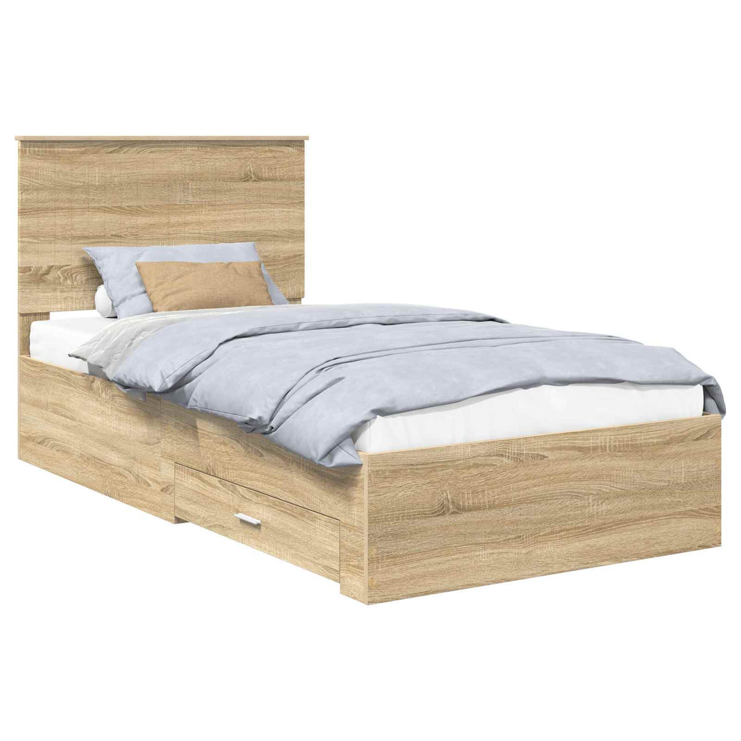 Sengestel med hovedgærde Sonoma eg 100 x 200 cm Konstrueret træ