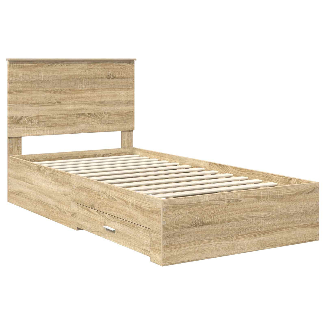 Sengestel med hovedgærde Sonoma eg 100 x 200 cm Konstrueret træ