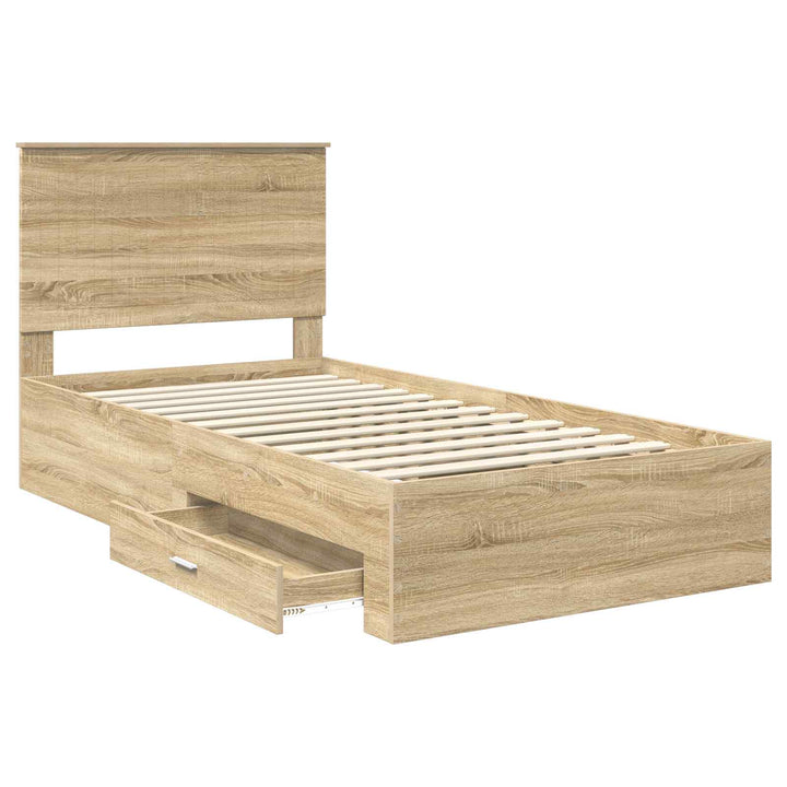 Sengestel med hovedgærde Sonoma eg 100 x 200 cm Konstrueret træ