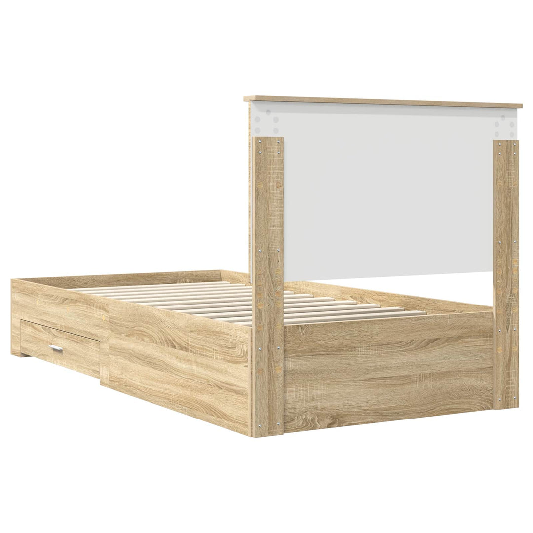 Sengestel med hovedgærde Sonoma eg 100 x 200 cm Konstrueret træ