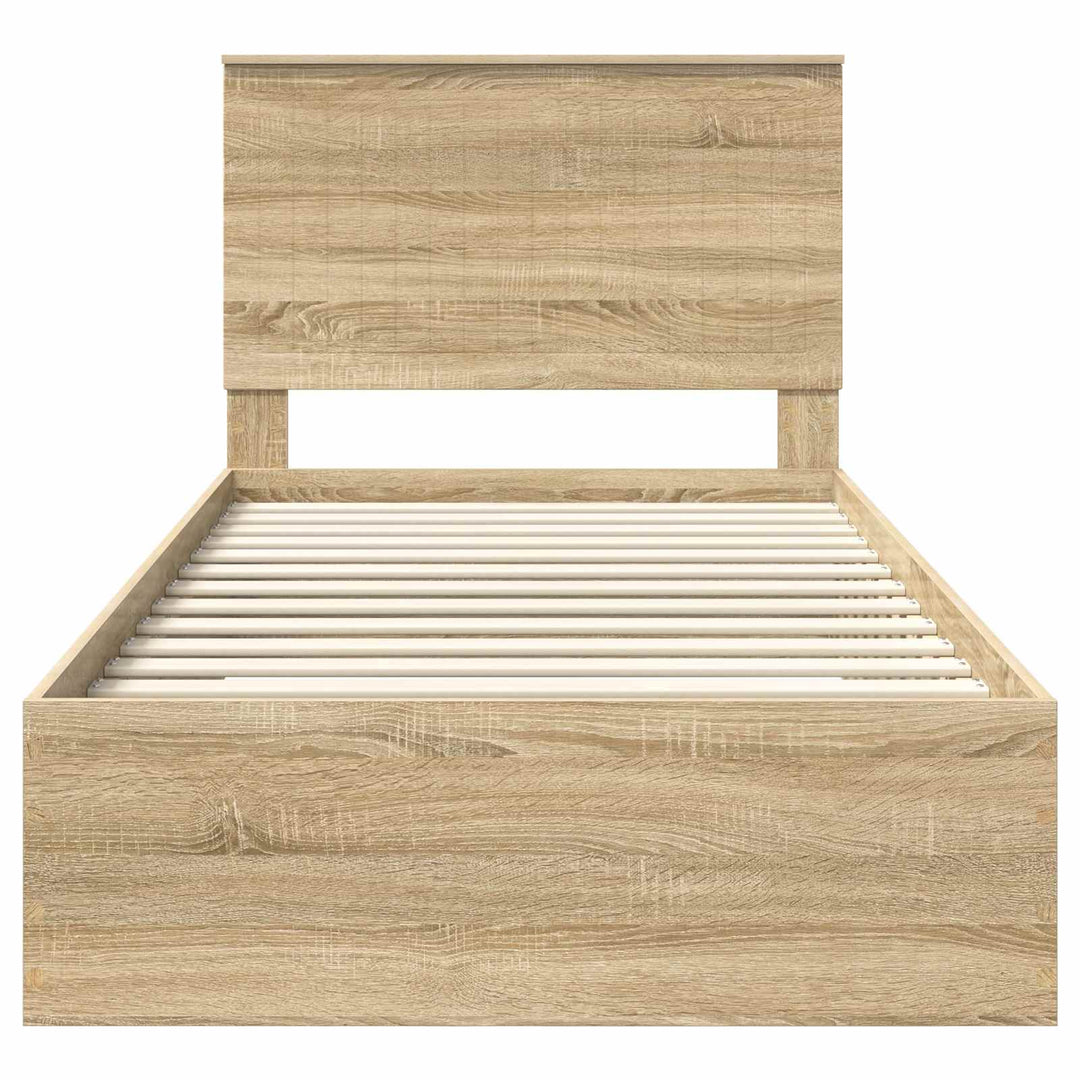 Sengestel med hovedgærde Sonoma eg 100 x 200 cm Konstrueret træ