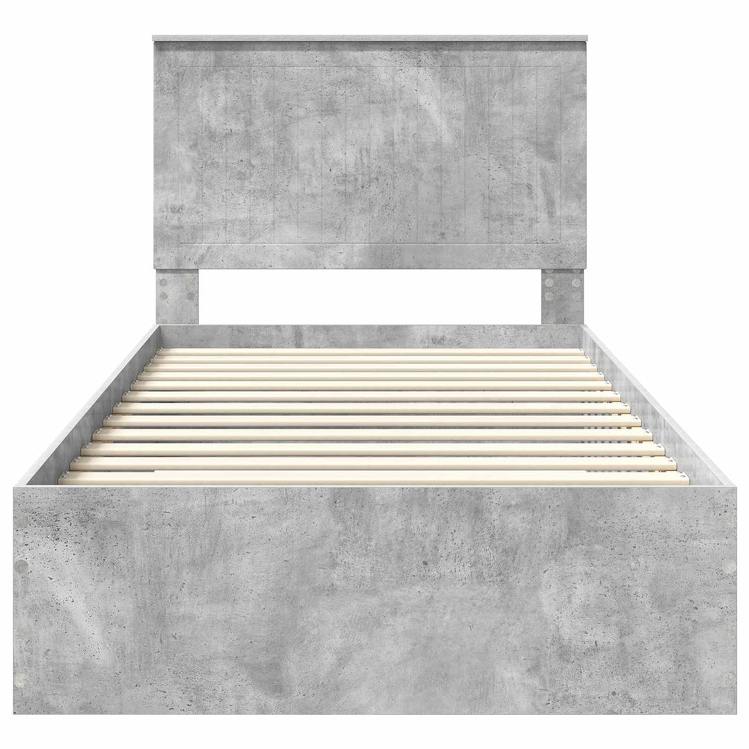 Sengestel med hovedgærde Beton Grå 100 x 200 cm Konstrueret træ