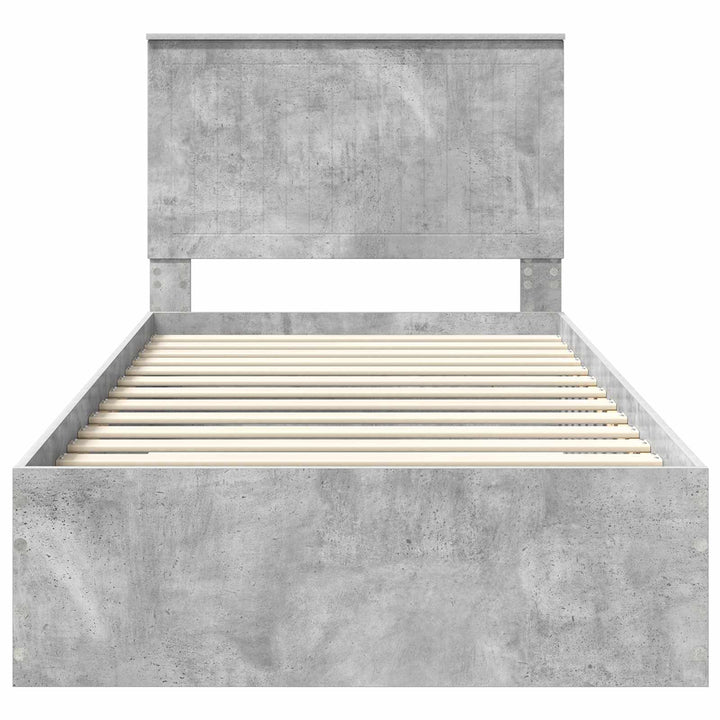 Sengestel med hovedgærde Beton Grå 100 x 200 cm Konstrueret træ