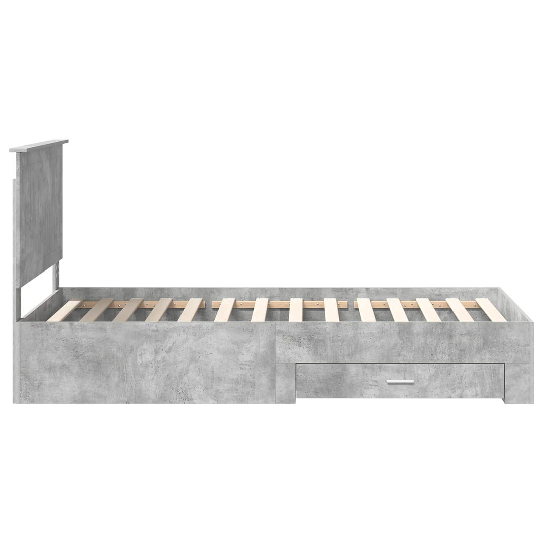 Sengestel med hovedgærde Beton Grå 100 x 200 cm Konstrueret træ