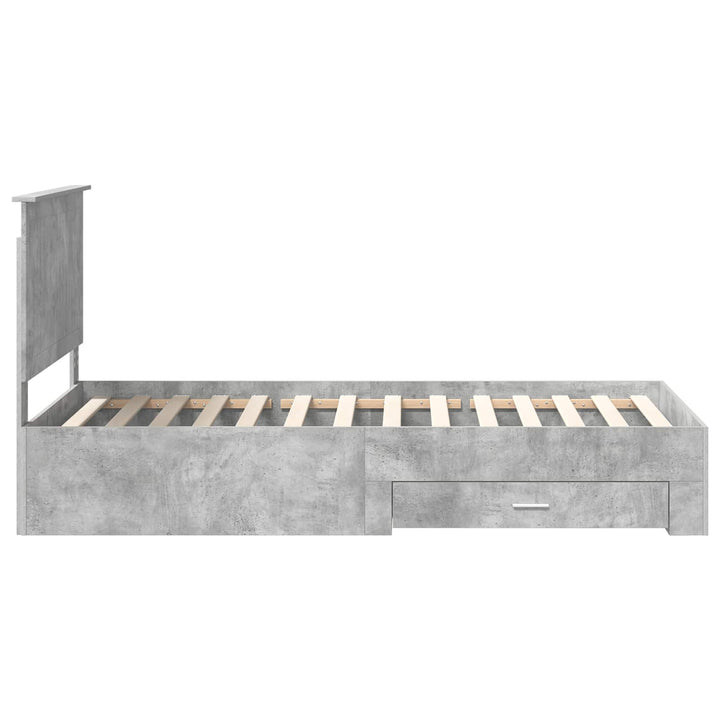 Sengestel med hovedgærde Beton Grå 100 x 200 cm Konstrueret træ