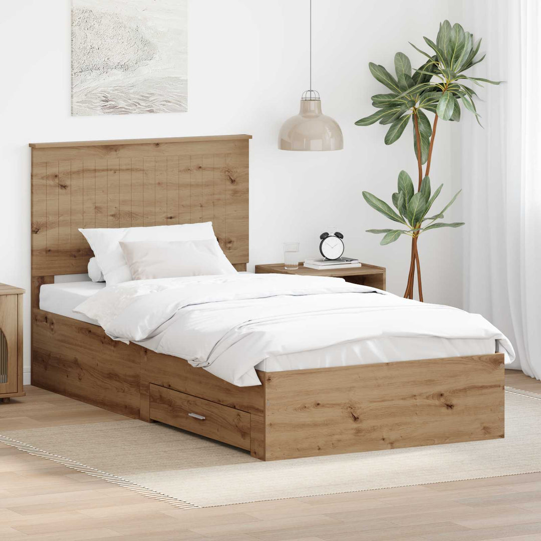Sengestel Artisan Egetræ 100 x 200 cm Konstrueret træ