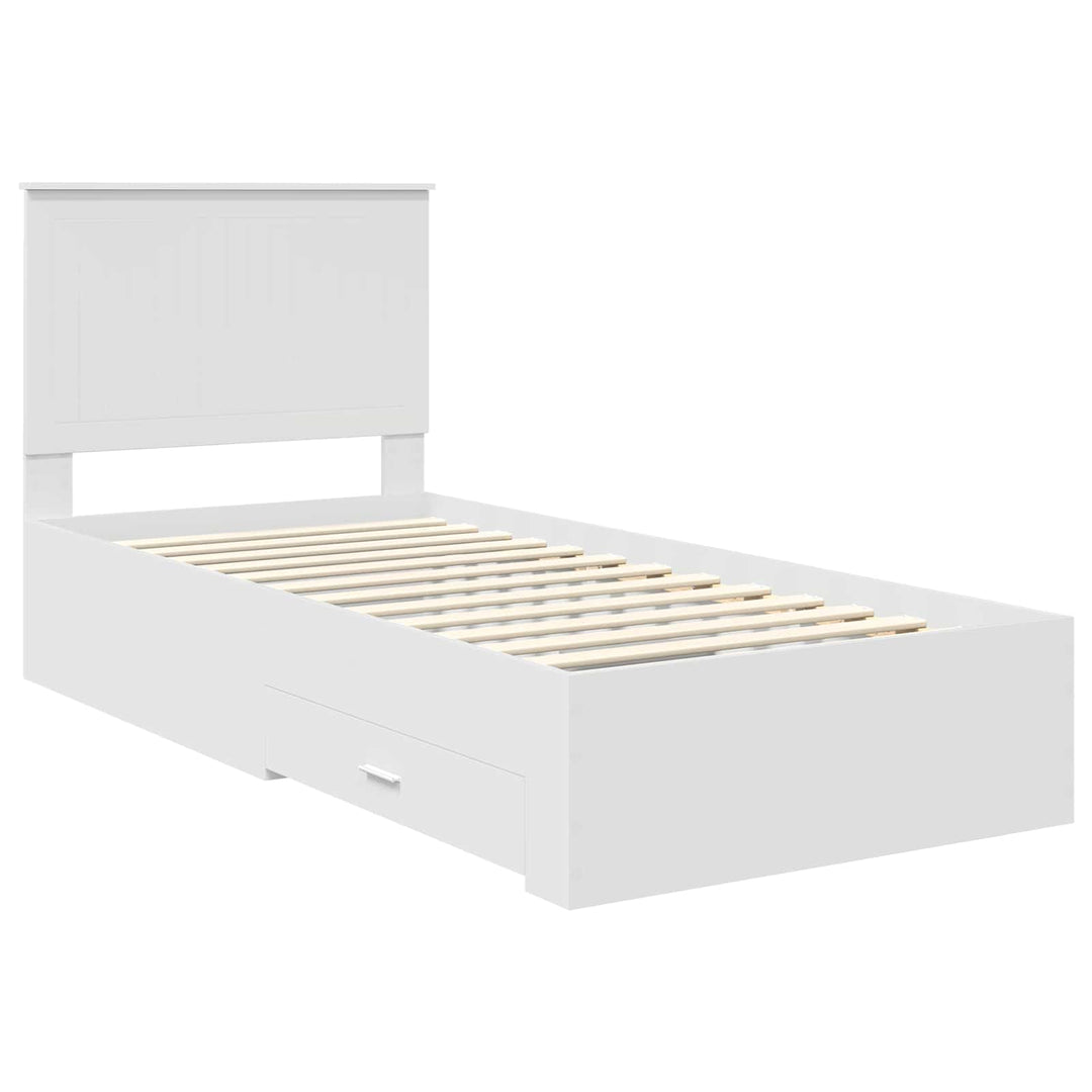 Sengestel med hovedgærde Hvid 90 x 190 cm Konstrueret træ