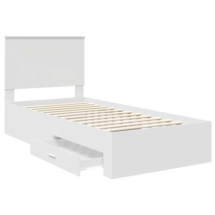Sengestel med hovedgærde Hvid 90 x 190 cm Konstrueret træ