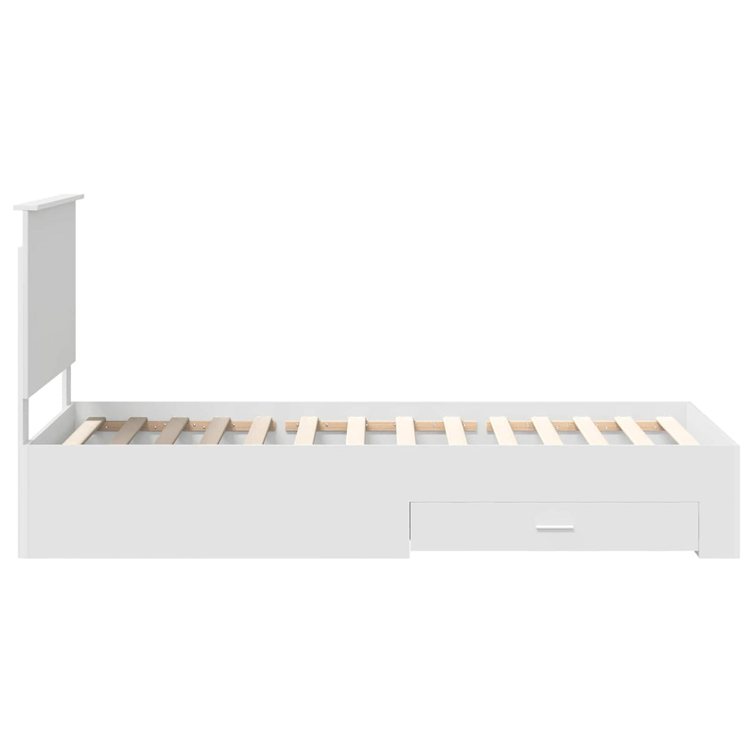 Sengestel med hovedgærde Hvid 90 x 190 cm Konstrueret træ