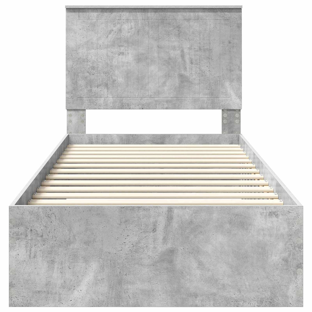 Sengestel med hovedgærde Beton Grå 90 x 190 cm Konstrueret træ