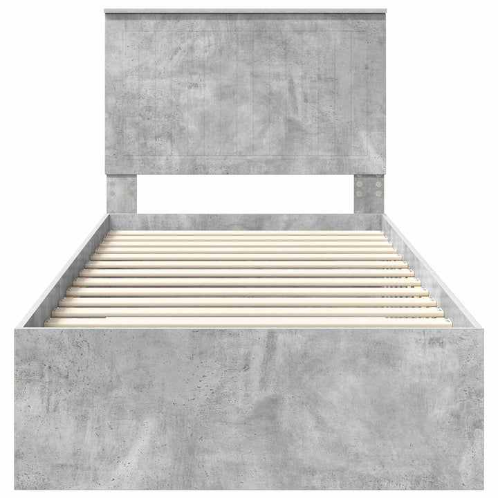 Sengestel med hovedgærde Beton Grå 90 x 190 cm Konstrueret træ