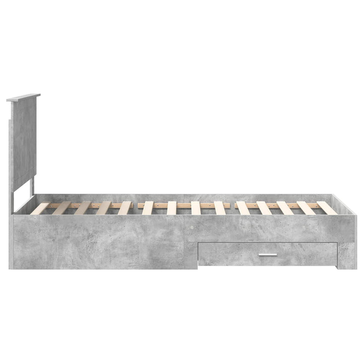 Sengestel med hovedgærde Beton Grå 90 x 190 cm Konstrueret træ