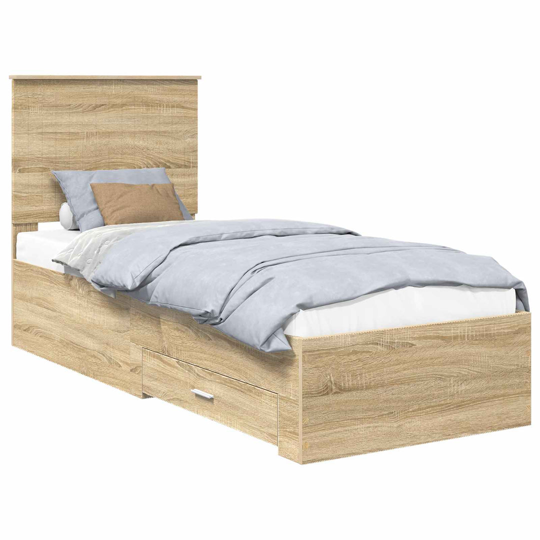 Sengestel Sonoma Eg og Sølv 70 x 190 cm Konstrueret træ
