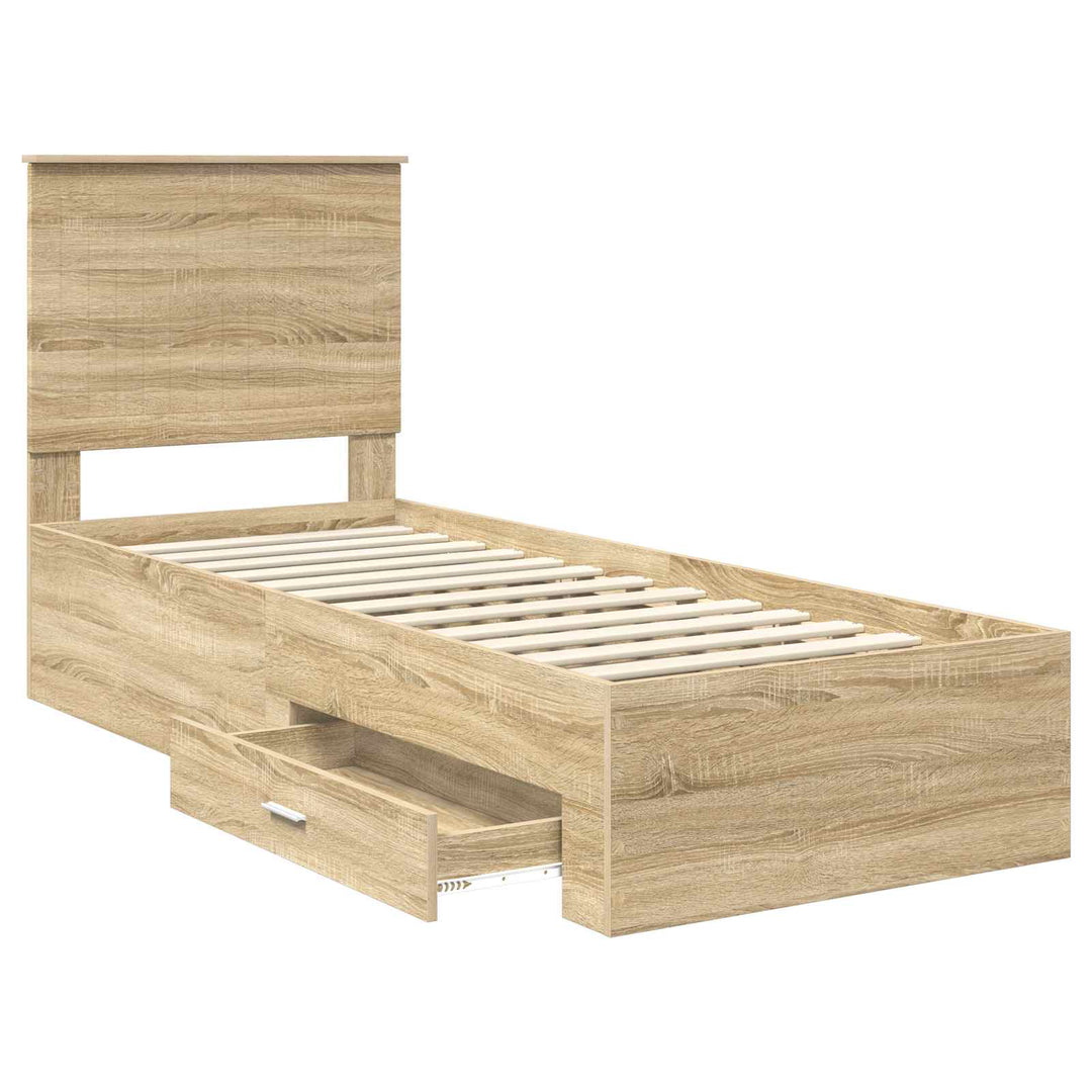 Sengestel Sonoma Eg og Sølv 70 x 190 cm Konstrueret træ