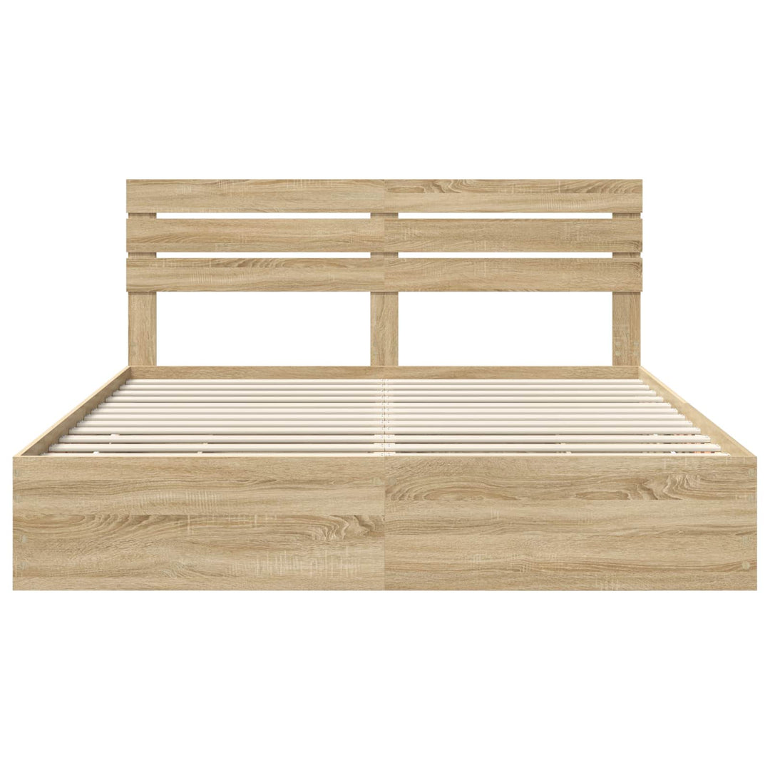 Sengestel med skuffe Sonoma eg 200 x 200 cm Ingeniørtræ