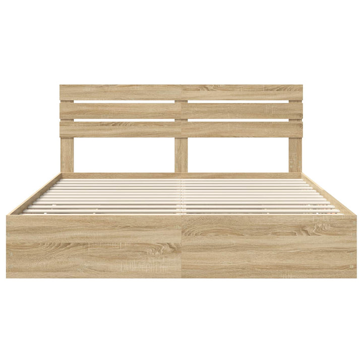 Sengestel med skuffe Sonoma eg 200 x 200 cm Ingeniørtræ