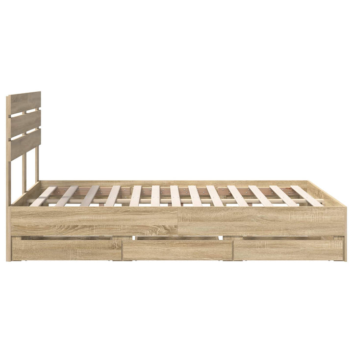 Sengestel med skuffe Sonoma eg 160 x 200 cm Ingeniørtræ