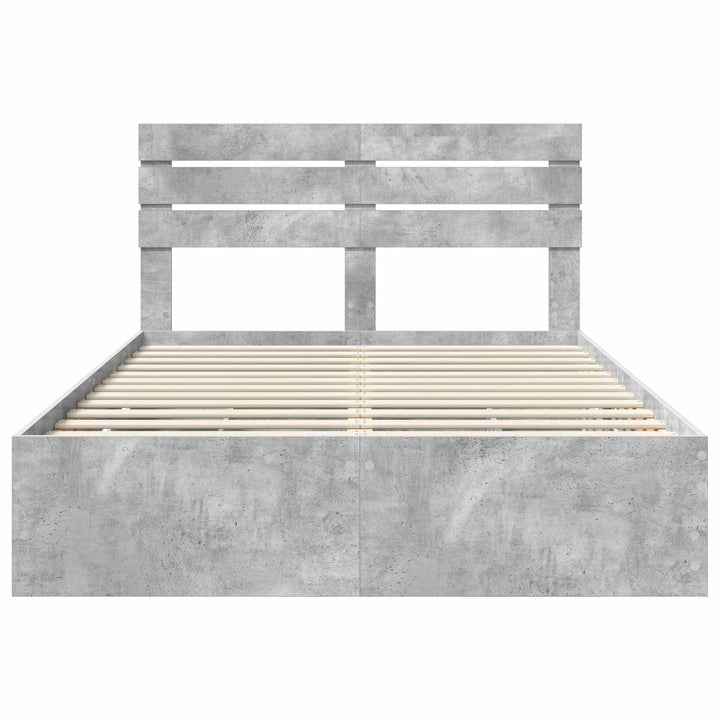 Sengestel med skuffe Beton Grå 160 x 200 cm Ingeniørtræ