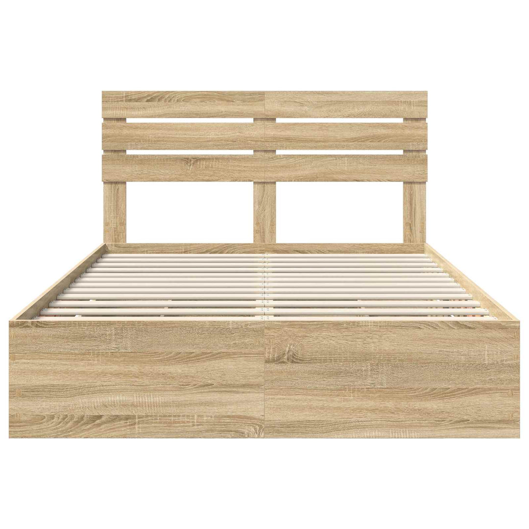 Sengestel med skuffe Sonoma eg 150 x 200 cm Ingeniørtræ