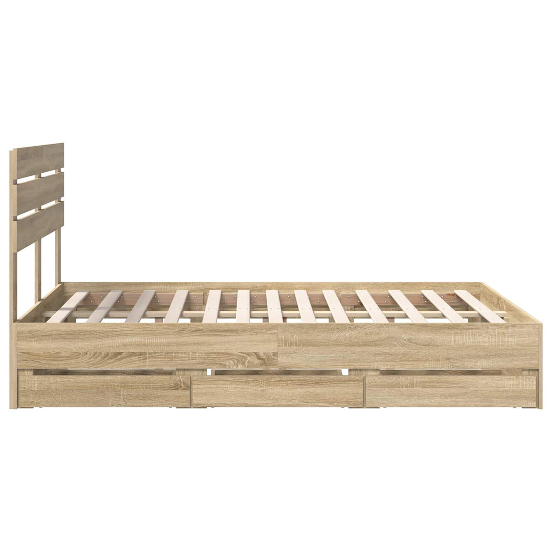 Sengestel med skuffe Sonoma eg 150 x 200 cm Ingeniørtræ
