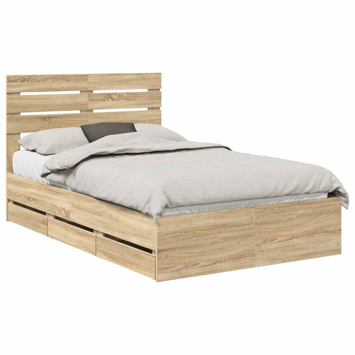 Sengestel med skuffe Sonoma eg 120 x 190 cm Ingeniørtræ