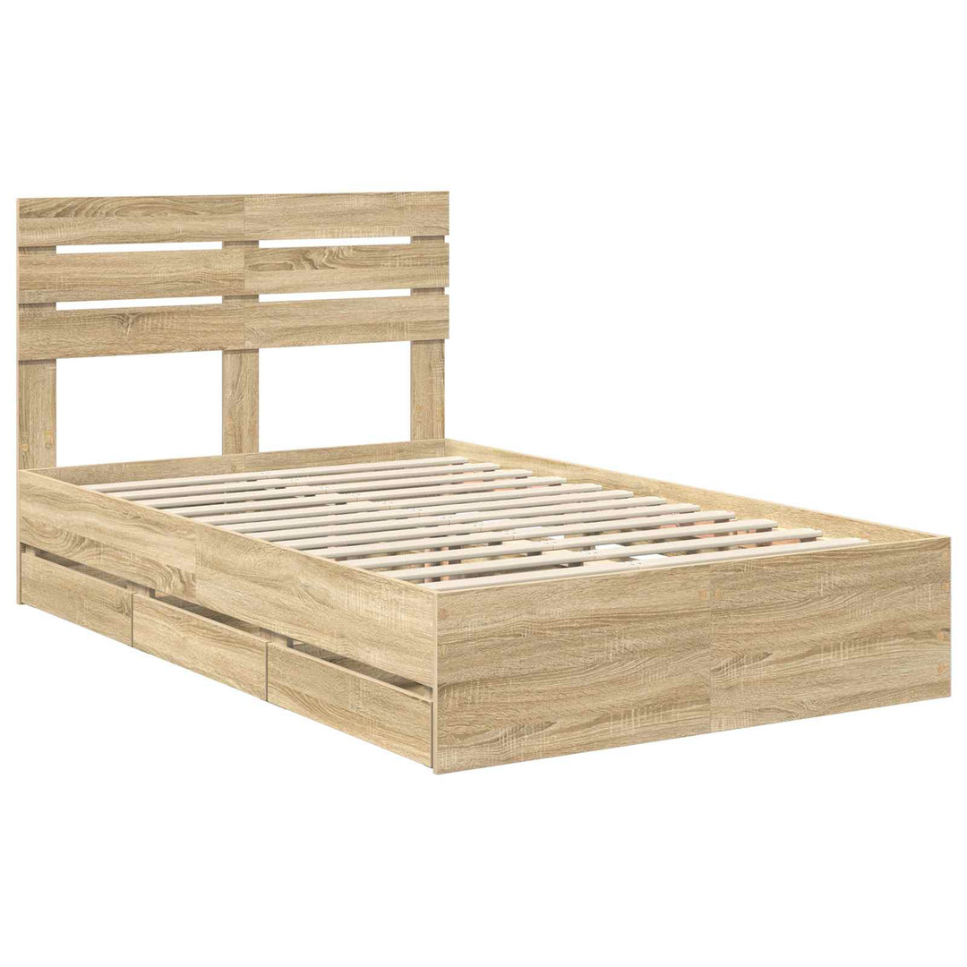 Sengestel med skuffe Sonoma eg 120 x 190 cm Ingeniørtræ