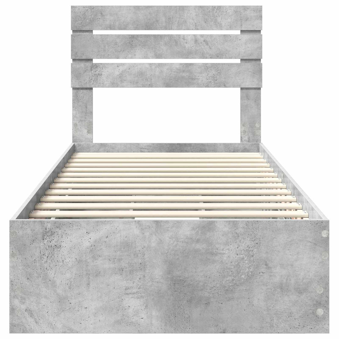 Sengestel med skuffe Beton Grå 90 x 190 cm Ingeniørtræ