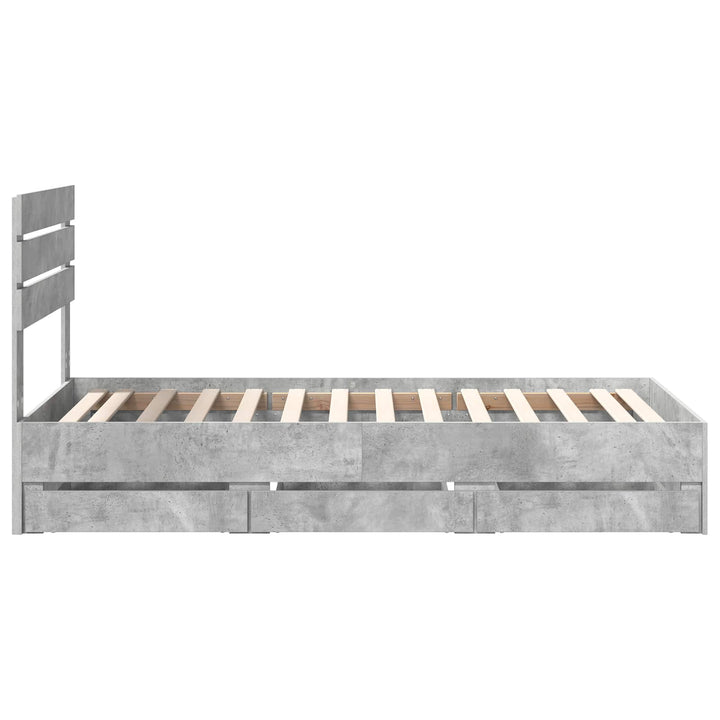 Sengestel med skuffe Beton Grå 90 x 190 cm Ingeniørtræ