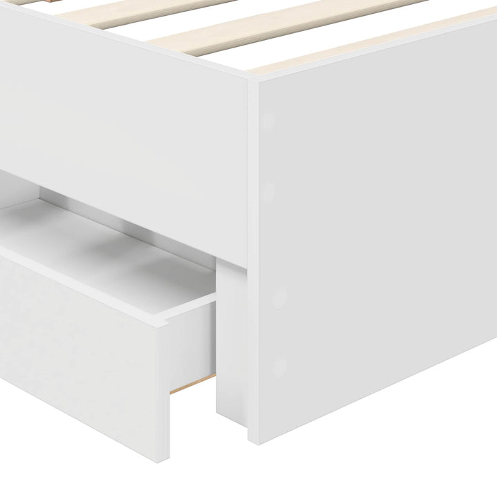 Sengestel med skuffe Hvid 75 x 190 cm Ingeniørtræ