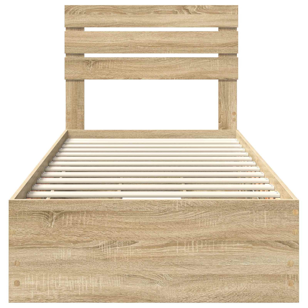 Sengestel med skuffe Sonoma eg 75 x 190 cm Ingeniørtræ