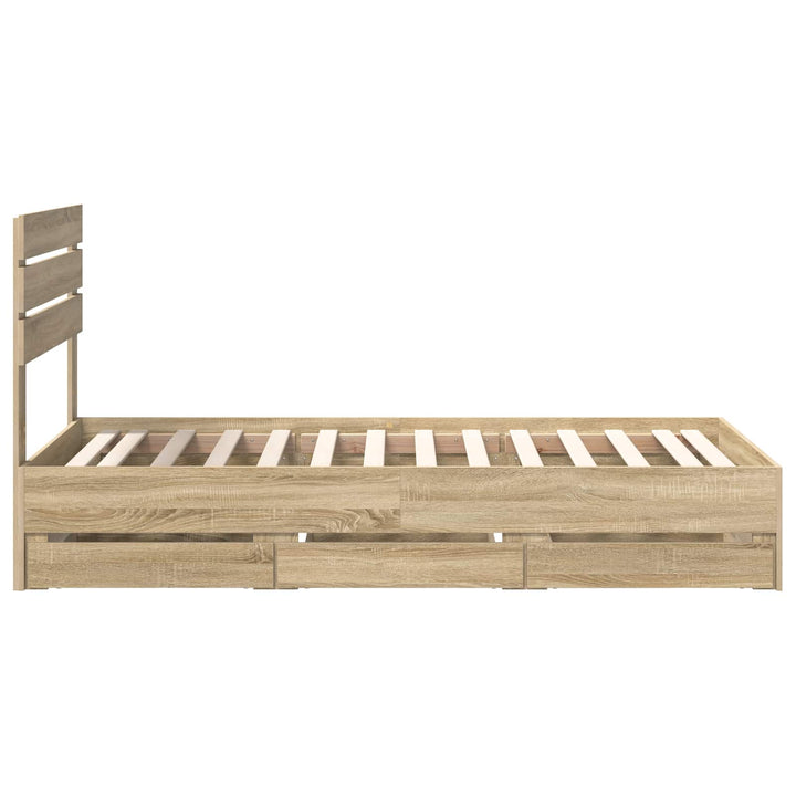 Sengestel med skuffe Sonoma eg 75 x 190 cm Ingeniørtræ