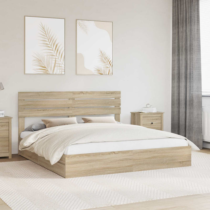 Opbevaringsseng Sonoma eg 180 x 200 cm Konstrueret træ