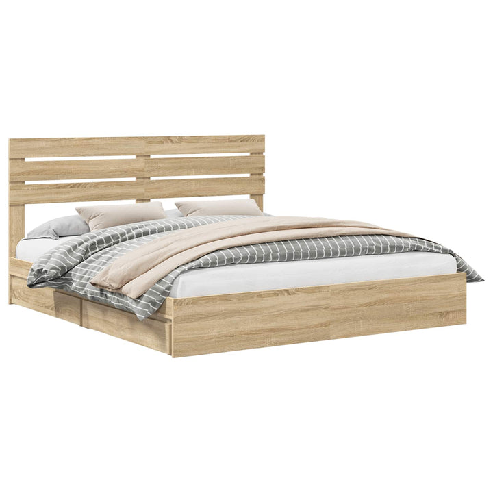 Opbevaringsseng Sonoma eg 180 x 200 cm Konstrueret træ