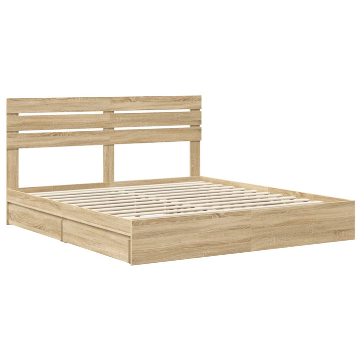 Opbevaringsseng Sonoma eg 180 x 200 cm Konstrueret træ