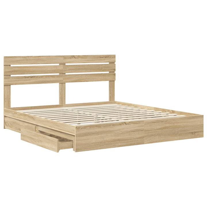 Opbevaringsseng Sonoma eg 180 x 200 cm Konstrueret træ