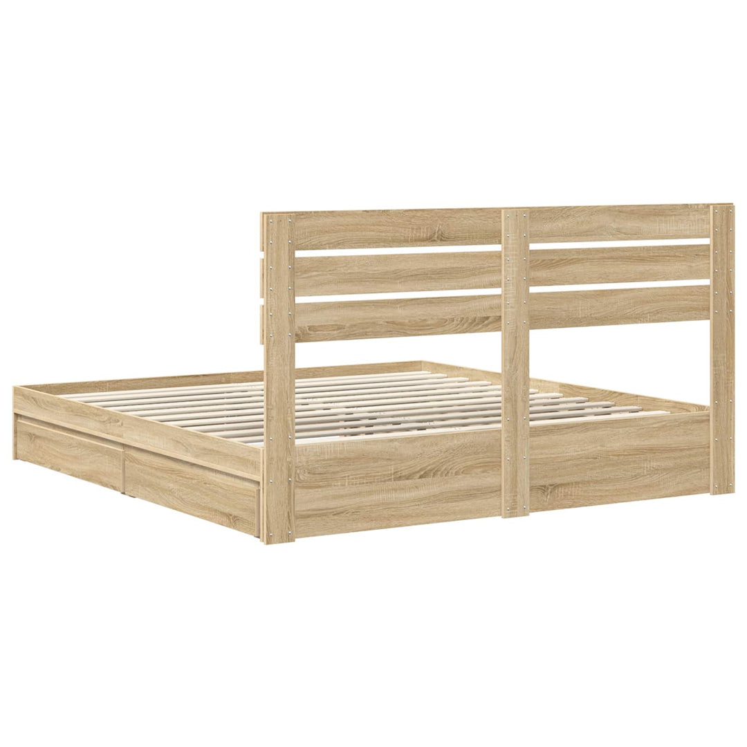 Opbevaringsseng Sonoma eg 180 x 200 cm Konstrueret træ
