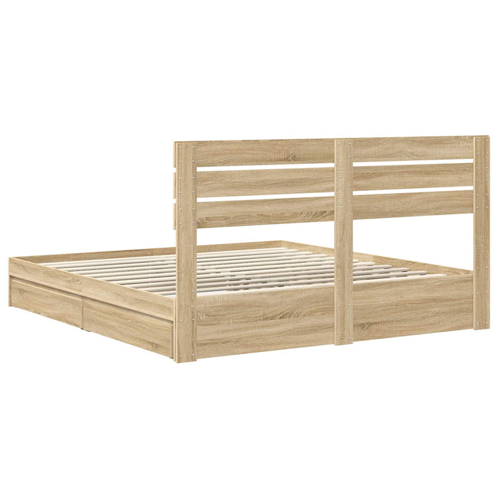 Opbevaringsseng Sonoma eg 180 x 200 cm Konstrueret træ