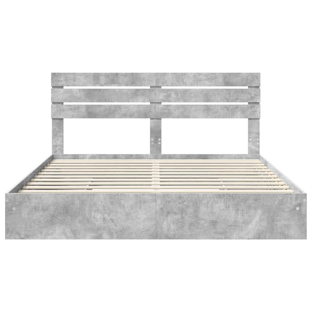 Opbevaringsseng Beton Grå 180 x 200 cm Konstrueret træ
