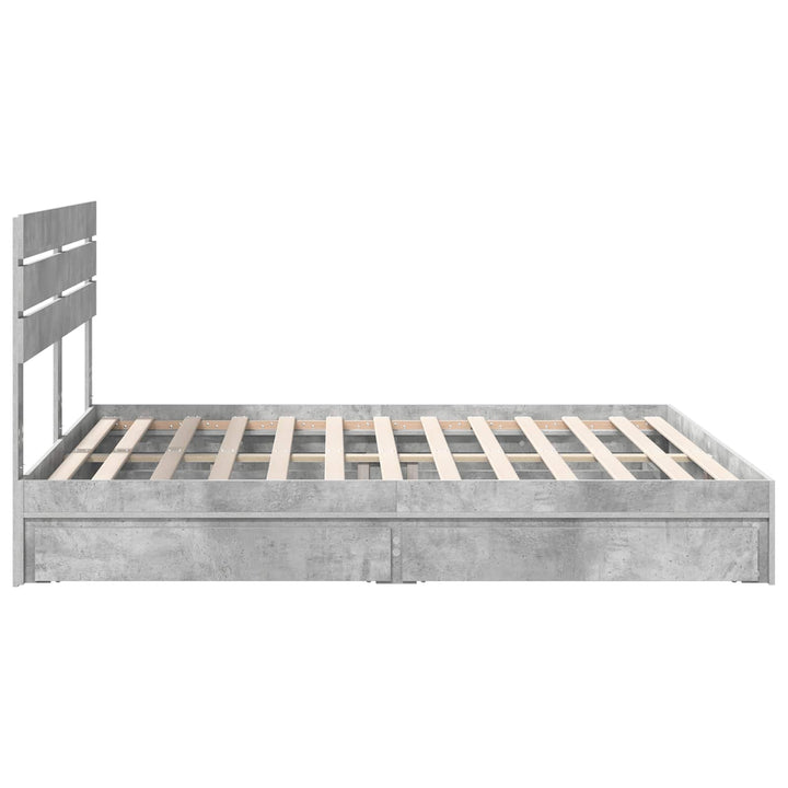 Opbevaringsseng Beton Grå 180 x 200 cm Konstrueret træ