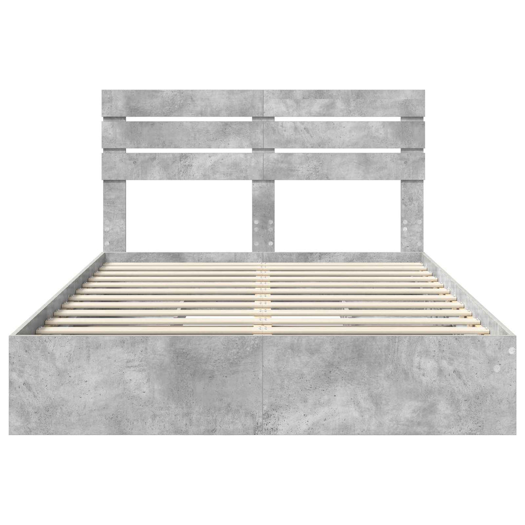 Opbevaringsseng Beton Grå 150 x 200 cm Konstrueret træ