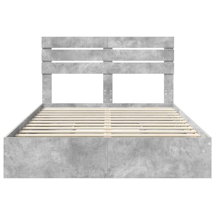 Opbevaringsseng Beton Grå 150 x 200 cm Konstrueret træ