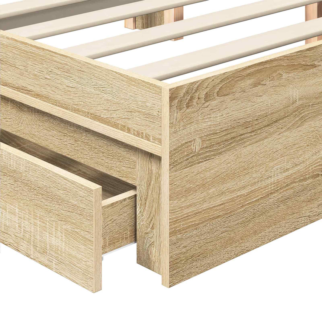 Opbevaringsseng Sonoma eg 140 x 200 cm Konstrueret træ