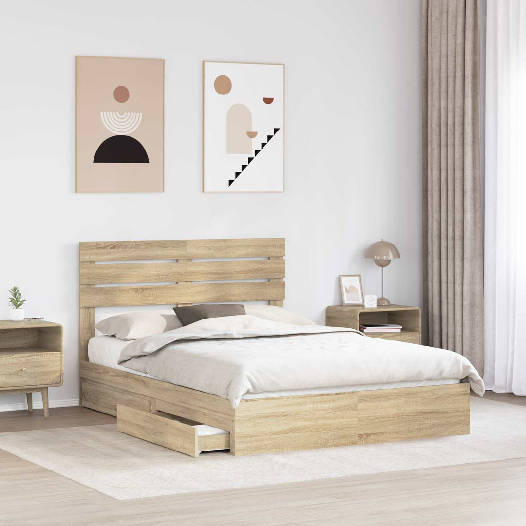 Opbevaringsseng Sonoma eg 140 x 200 cm Konstrueret træ