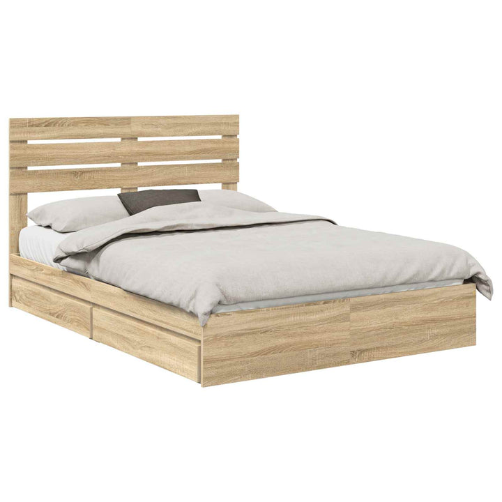 Opbevaringsseng Sonoma eg 140 x 200 cm Konstrueret træ