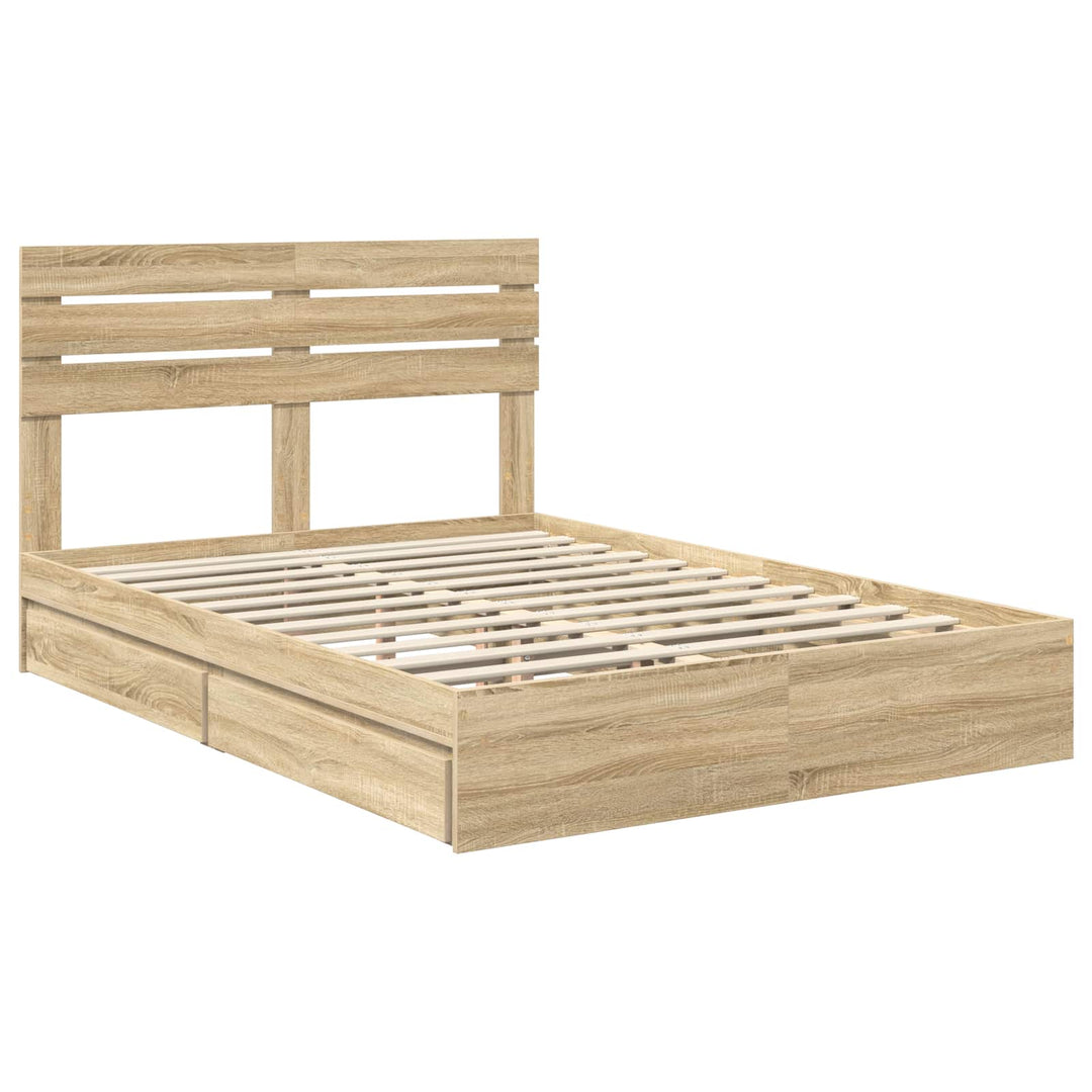 Opbevaringsseng Sonoma eg 140 x 200 cm Konstrueret træ