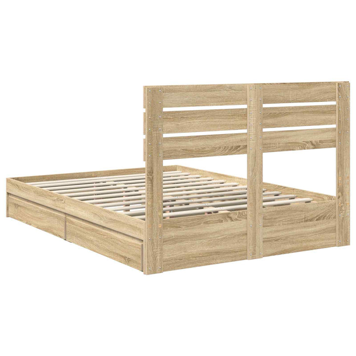 Opbevaringsseng Sonoma eg 140 x 200 cm Konstrueret træ
